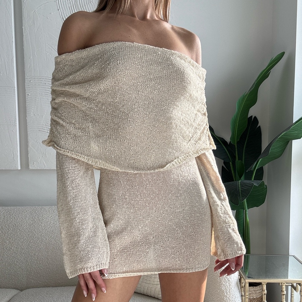 Knit off-Shoulder Mini Dress